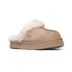 Damskie kapcie Ugg W DISQUETTE 1122550-SAN. Brązowe kapcie damskie Ugg, z materiału. Za 439.00 zł.