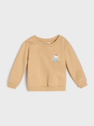 Bluza z ozdobnym nadrukiem - beżowy. Brązowe bluzy i bluzki niemowlęce Sinsay, bez wzorów, bez ramiączek, bez kaptura. Za 9.99 zł.