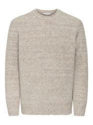 ONLY & SONS Sweter "Bay" w kolorze beżowym rozmiar: S. Brązowe swetry męskie Only & Sons, s, bez wzorów, bez kołnierzyka. Za 126.45 zł.