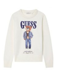 Guess Sweter L6RR04 Z2ZK2 Écru Regular Fit. Swetry chłopięce Guess, z aplikacjami, z syntetyku, bez kołnierzyka. Za 269.99 zł.