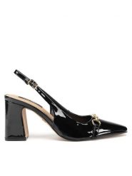 Nine West Sandały PD0023-01 Czarny. Czarne sandały damskie Nine West, bez wzorów, z materiału, bez obcasa, na słupku. Za 249.99 zł.