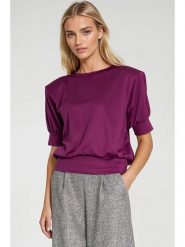 Nife Koszulka w kolorze fioletowym rozmiar: 42. Różowe bluzki damskie Nife, bez wzorów, bez kołnierzyka, bez ramiączek. Za 213.18 zł.