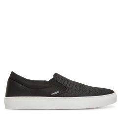 Tenisówki HUGO. Czarne trampki i tenisówki męskie Hugo, bez wzorów, bez zapięcia. Za 369.99 zł.