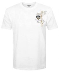 Męski T-Shirt - Pako Jeans - Biała z Niewielkim Nadrukiem. Białe t-shirty męskie Pako Jeans, m, bez wzorów, z bawełny, bez kołnierzyka. Za 69.00 zł.