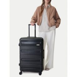 Walizka duża GINO ROSSI. Czarne walizki Gino Rossi, bez wzorów, duże. Za 349.99 zł.