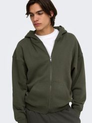 ONLY & SONS Bluza w kolorze khaki rozmiar: XXL. Brązowe bluzy z kapturem męskie Only & Sons, xxl, z bawełny. Za 129.95 zł.