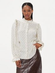 Bruuns Bazaar Bluzka Acacia Fria BBW3195 Écru Regular Fit. Bluzki damskie Bruuns Bazaar, bez wzorów, z syntetyku, bez ramiączek. Za 389.99 zł.