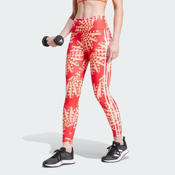 Legginsy adidas x FARM Rio 7/8. Brązowe legginsy damskie Adidas, xs, bez wzorów, z elastanu, do biegania. Za 204.60 zł.