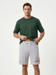 Szorty dresowe Los Angeles Lakers NBA - szary. Szare szorty męskie Sinsay, z dresówki, bez kołnierzyka. Za 69.99 zł.