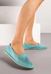 Niebieskie Espadryle Balerinki z Przeszyciami Firalissea. Niebieskie baleriny damskie Renee, bez wzorów, bez obcasa, na obcasie. Za 49.99 zł.