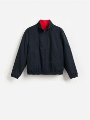 Dwustronna kurtka bomberka - granatowy. Niebieskie kurtki męskie Reserved, l, bez wzorów, z tkaniny, bez kaptura. Za 259.99 zł.