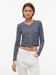 Tommy Jeans koszulka z długim rękawem Kobiety wiskoza niebieski, XS. Niebieskie t-shirty damskie Tommy Jeans, xs, bez wzorów, z jeansu, bez kołnierzyka. Za 229.95 zł.
