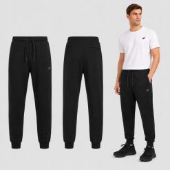 SPODNIE MĘSKIE DRESOWE 4F SPORTOWE DRESY JOGGERY CZARNE. Czarne spodnie sportowe męskie 4f, z bawełny. Za 159.99 zł.