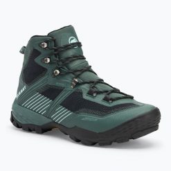 Buty trekkingowe męskie Mammut Ducan II High GTX deep. Zielone buty trekkingowe męskie Mammut, bez zapięcia, trekkingowe. Za 879.99 zł.