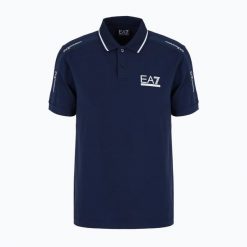 Koszulka polo męska EA7 Emporio Armani Train Visibility. Niebieskie koszulki polo męskie EA7 Emporio Armani, m, bez wzorów, z bawełny, bez ramiączek. Za 279.99 zł.
