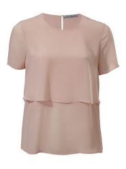 Heine Bluzka w kolorze jasnoróżowym rozmiar: 38. Różowe bluzki damskie Heine, bez wzorów, bez kołnierzyka, bez ramiączek. Za 43.47 zł.