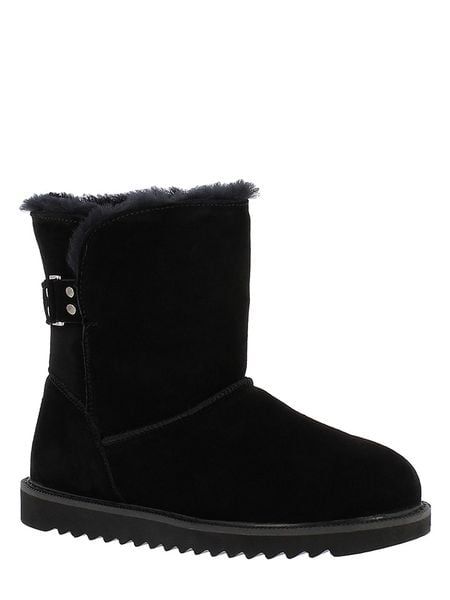 NICEBAY Skórzane botki zimowe "Blackbird" w kolorze czarnym rozmiar: 40. Czarne botki damskie Nicebay, na zimę, z materiału, bez obcasa, bez zapięcia. Za 295.95 zł.