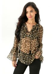 Aniston Bluzka w kolorze jasnobrązowo-czarnym rozmiar: 40. Brązowe bluzki damskie Aniston, bez wzorów, bez kołnierzyka, bez ramiączek. Za 82.99 zł.