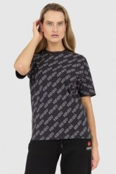 KENZO Czarny t-shirt damski w logo. Czarne t-shirty damskie Kenzo, s, bez wzorów, bez kołnierzyka. W wyprzedaży za 479.99 zł.