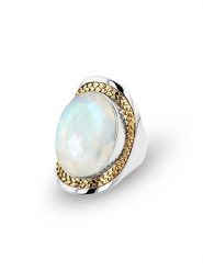 Nomad Pozłacany pierścionek z kamieniem księżycowym rozmiar: 58. Białe pierścionki damskie Nomad, z kamieniem księżycowym, pozłacane. Za 403.15 zł.