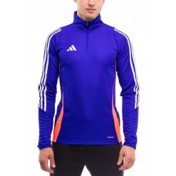 Bluza Męska adidas Tiro 24 Rozpinana 1/4 Sportowa Treningowa roz. M. Niebieskie bluzy sportowe męskie Adidas, bez wzorów, sportowe, bez kołnierzyka, bez ramiączek. Za 154.00 zł.