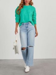 Milan Kiss Sweter w kolorze zielonym rozmiar: XL. Zielone swetry klasyczne damskie Milan Kiss, xl, bez kołnierzyka. Za 196.70 zł.