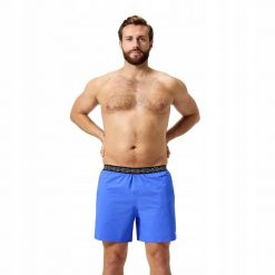 Szorty Kąpielowe Męskie Kontrastowy Pasek W Talii Hyperboom. Niebieskie paski męskie Speedo, bez wzorów, z materiału. Za 118.99 zł.