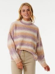 Rip Curl Sweter "La Isla" w kolorze biało-pomarańczowo-fioletowym rozmiar: L. Białe golfy damskie Rip Curl, l, bez wzorów, bez ramiączek. Za 118.56 zł.