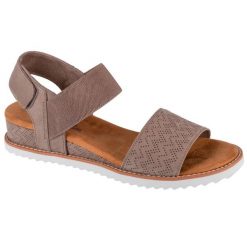 Sandały damskie, Desert Kiss. Brązowe sandały damskie Skechers, bez wzorów, bez obcasa. Za 199.99 zł.