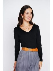 ASSUILI Sweter w kolorze czarnym rozmiar: 34. Czarne swetry klasyczne damskie Assuili, z kaszmiru, bez kołnierzyka. Za 95.69 zł.