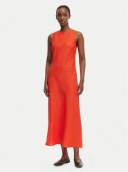 Gant Sukienka letnia 4503525 Czerwony Relaxed Fit. Czerwone sukienki damskie Gant, na lato, bez wzorów, ze lnu, bez kołnierzyka, bez ramiączek, midi. Za 841.99 zł.