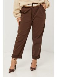 Curvy Lady Spodnie w kolorze brązowym rozmiar: 44/46. Brązowe spodnie materiałowe damskie Curvy Lady, bez wzorów, z bawełny, klasyczne, z standardowym stanem. Za 100.99 zł.