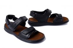 JOSEF SEIBEL Rafe 10104 35 602 schwarz/brasil, sandały męskie. Czarne sandały męskie Josef Seibel, ze skóry, bez zapięcia. Za 231.92 zł.