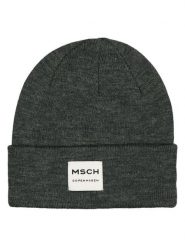 MOSS COPENHAGEN Czapka beanie "Logo" w kolorze antracytowym rozmiar: onesize. Czarne czapki zimowe damskie MOSS COPENHAGEN, prążkowane. Za 86.99 zł.