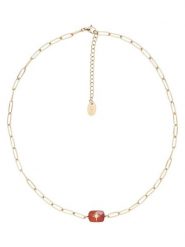 U.S. Polo Assn. Pozłacany naszyjnik z agatem - dł. 36,5 cm rozmiar: onesize. Czerwone naszyjniki damskie U.S. Polo Assn., metalowe. Za 149.66 zł.