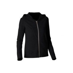 Bluza na zamek z kapturem Gym & Pilates 100 damska. Czarne bluzy sportowe damskie DOMYOS, xl, z bawełny. Za 64.99 zł.
