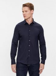 Calvin Klein Koszula K10K108426 Granatowy Slim Fit. Niebieskie koszule męskie CALVIN KLEIN, m, bez wzorów, z bawełny, bez kołnierzyka, bez ramiączek. Za 269.99 zł.