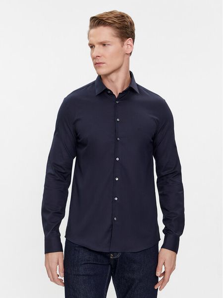 Calvin Klein Koszula K10K108426 Granatowy Slim Fit. Niebieskie koszule męskie CALVIN KLEIN, m, bez wzorów, z bawełny, bez kołnierzyka, bez ramiączek. Za 229.99 zł.