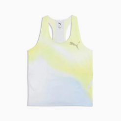 Tank top damski Puma LIGHTSPEED ULTRAWEAVE wielokolorowy 52856342 r S. Brązowe topy sportowe damskie Puma, l, bez wzorów, z materiału, bez ramiączek. Za 254.33 zł.