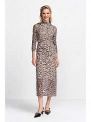 Rich & Royal Sukienka w kolorze beżowo-brązowym rozmiar: M. Brązowe sukienki damskie Rich & Royal, na co dzień, m, bez wzorów, bez kołnierzyka, bez ramiączek, midi, proste. Za 244.22 zł.