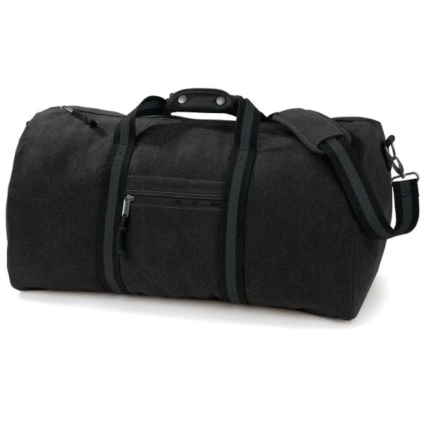 Torba podróżna z płótna Quadra. Czarne torebki klasyczne damskie QUADRA, bez wzorów, bez dodatków. Za 251.50 zł.