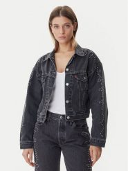 Levi's® Kurtka jeansowa 90s Trucker A9456-0003 Czarny Relaxed Fit. Czarne kurtki damskie s, bez wzorów, z bawełny, bez kaptura. Za 689.99 zł.