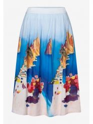 More & More Spódnica w kolorze niebiesko-białym rozmiar: 38. Niebieskie spódniczki damskie MORE & MORE, bez wzorów, z bawełny, z podwyższonym stanem, midi, proste. Za 264.77 zł.