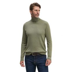 Sweter z golfem Pepe Jeans New Andre. Zielone golfy damskie Pepe Jeans, bez wzorów, z jeansu, bez ramiączek. W wyprzedaży za 218.00 zł.