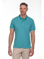 The Time of Bocha Koszulka polo w kolorze turkusowym rozmiar: S. Niebieskie koszulki polo męskie The Time of Bocha, s, bez wzorów, z bawełny, bez ramiączek. Za 104.99 zł.