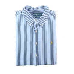 Second life - Klasyczna koszula męska Classic Fit - Jak nowy. Niebieskie koszule męskie Ralph Lauren, m, bez wzorów, z materiału, bez kołnierzyka, bez ramiączek. Za 207.36 zł.