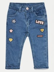 Guess Jeansy K4BA09 D5G60 Granatowy Relaxed Fit. Niebieskie spodnie dziewczęce Guess, z jeansu. Za 109.99 zł.