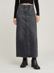 G-Star Spódnica dżinsowa w kolorze antracytowym rozmiar: W31. Czarne spódniczki damskie G-Star, z aplikacjami, z bawełny, klasyczne, maxi, proste. Za 226.77 zł.