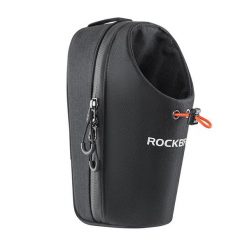 Torba rowerowa na kierownicę z uchwytem na bidon Rockbros P002. Czarne torebki klasyczne damskie ROCKBROS, bez wzorów, z materiału, duże, bez dodatków. Za 89.90 zł.