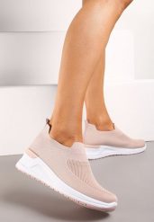 Różowe Casualowe Buty Sportowe na Platformie bez Zapięcia Winulla. Czerwone buty sportowe na co dzień damskie Renee, bez wzorów, z materiału. Za 49.99 zł.